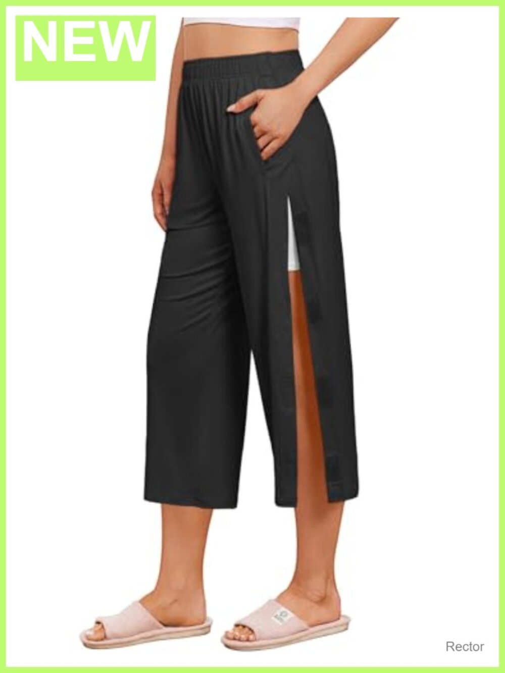 Women's Tear Away Capri Pants Post Surgery Breakaway Sweatpants 95% Polyester